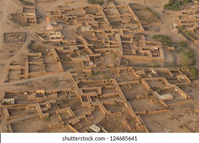 Maroc Settlement In The Desert Near Marrakech Aerial View