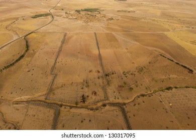 Maroc Settlement In The Desert Near Marrakech Aerial View