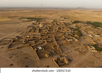 Maroc Settlement In The Desert Near Marrakech Aerial View