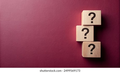 Maroon background with question wood mark for your presentation background