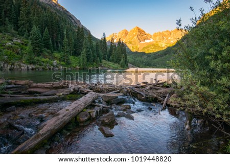 Maroon Bells after Sunrise Stock photo © 