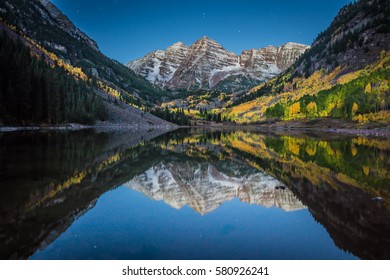 Maroon Bells At Night