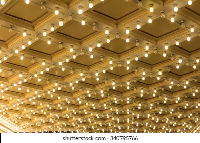 Marquee Lights On Broadway Theater Exterior Ceiling