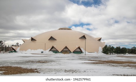 MARQUETTE, MI, MAR, 6 2021: Superior Dome Is The World’s Largest Wooden Dome, At Northern Michigan University.