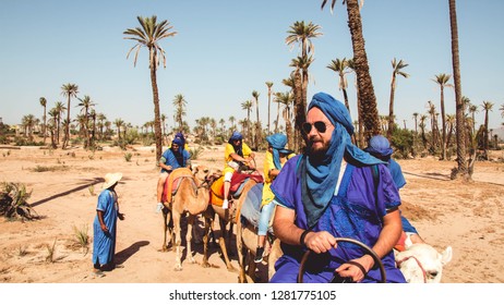 Marrakech / Morocco - 09.28.2018 : Camel Ride In Marrakesh 