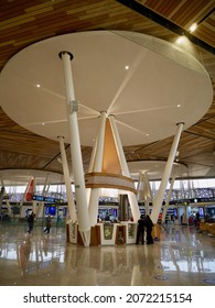 Marrakech, Morocco, 28.10.2021. View Of Departure Hall At Menara Airport.