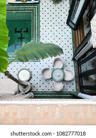 Marrakech, Morocco - April 9 2018: Interior Of Riad Yasmine