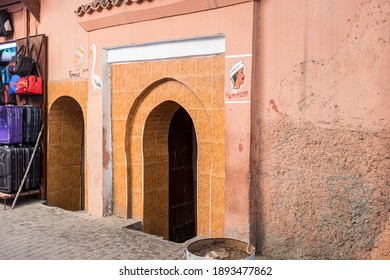 Marrakesh, Morocco - 30 April, 2013: Entrance To A Male Hammam, Or Bath House, In The Medina Of Marrakech In Morocco