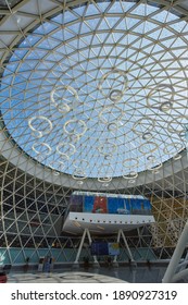 MARRAKESH, MOROCCO - FEBRUARY 15, 2017: Front Modern Facade Of Aeroport Marrakech Menara In Tensift-El Haouz Region.