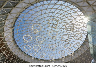 MARRAKESH, MOROCCO - FEBRUARY 15, 2017: Front Modern Facade Of Aeroport Marrakech Menara In Tensift-El Haouz Region.