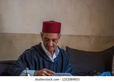 Marrakesh / Morocco - June 25 2016 : Old Craftman