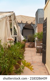 Marrakesh Morocco On May 24, 2022 Interior Of Riad Hotel In The Medina.