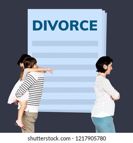 Married couple with a daughter getting a divorce