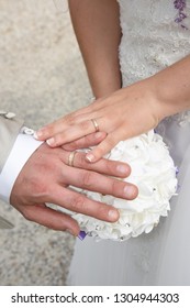 married hands in close up
