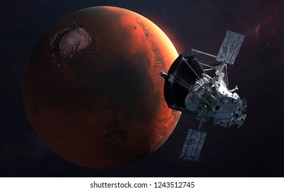 Mars exploration, Planet of the Solar system. InSight mission. Elements of this image furnished by NASA