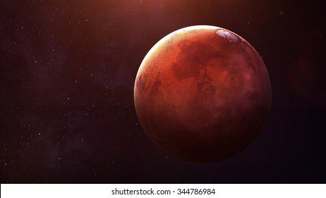 Mars - High resolution best quality solar system planet.  This image elements furnished by NASA.