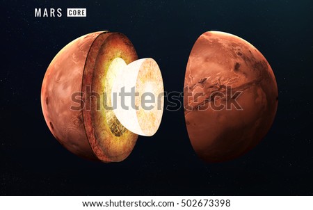 Mars inner structure. Elements of this image furnished by NASA