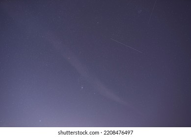 Mars, Orion And Taurus Constellations In The Night Sky.