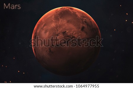 Mars. Realistic planets of Solar system. Elements of this image furnished by NASA
