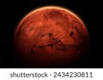 Mars. Red planet Mars. Space wallpaper with Mars in outer space. Exploration and colonization concept. Elements of this image furnished by NASA