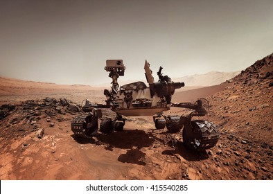 Mars rover. Elements of this image furnished by NASA - Shutterstock ID 415540285
