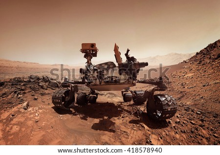 Mars rover. Elements of this image furnished by NASA