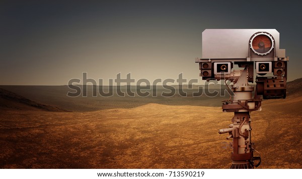 Mars Rover explores the red planet. Elements of\
this image furnished by\
NASA.