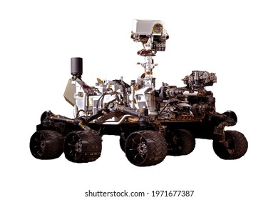 Mars rover isolated on white background. Elements of this image were furnished by NASA. High quality photo