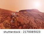 Mars rover on the red planet. Elements of this image furnished by NASA. High quality photo