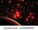 Mars and stars. The elements of this image furnished by Mars and stars. The elements of this image furnished by NASA.