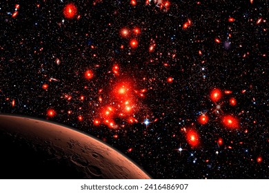 Mars and stars. The elements of this image furnished by Mars and stars. The elements of this image furnished by NASA.