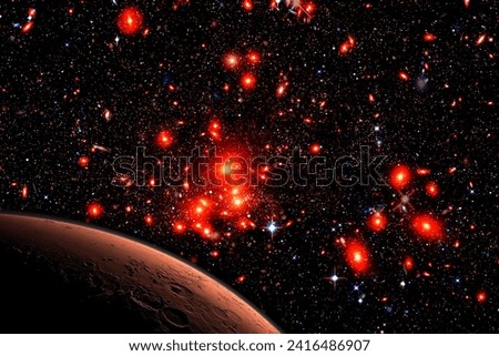 Mars and stars. The elements of this image furnished by Mars and stars. The elements of this image furnished by NASA.