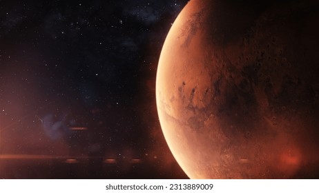Mars - Surface of the red planet. Picture of Mars the red planet.