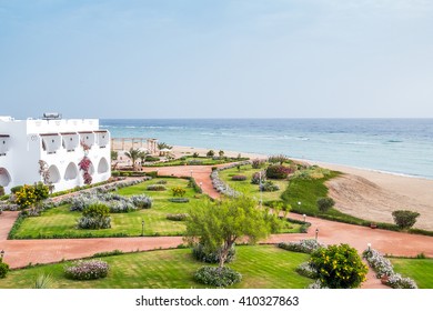 MARSA ALAM , EGYPT, MARCH 27, 2016: Three Corners Equinox Beach Hotel At Red Sea Shore - Hotel Gardens