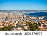 Marseille aerial panoramic view. Marseille is the second largest city of France.