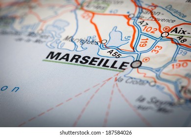 Marseille City On A Road Map