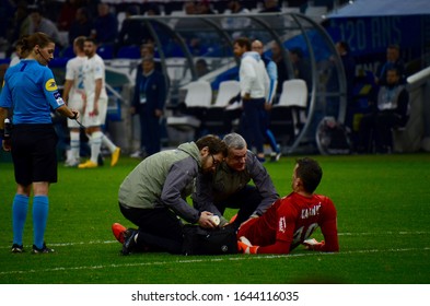 MARSEILLE, FRANCE, 02/08/20
Lovre Kalinic Injury During The League 1 Match Between Olympique De Marseille And Toulouse FC