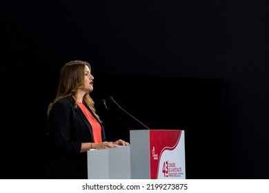 Marseille, France - 07 09 2022: Marlene Schiappa, Secretary Of State For The Social And Solidarity Economy And Associative Life, At The Mutualité Française Congress In September 2022 In Marseille.