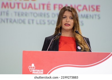 Marseille, France - 07 09 2022: Marlene Schiappa, Secretary Of State For The Social And Solidarity Economy And Associative Life, At The Mutualité Française Congress In September 2022 In Marseille.