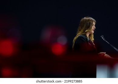 Marseille, France - 07 09 2022: Marlene Schiappa, Secretary Of State For The Social And Solidarity Economy And Associative Life, At The Mutualité Française Congress In September 2022 In Marseille.