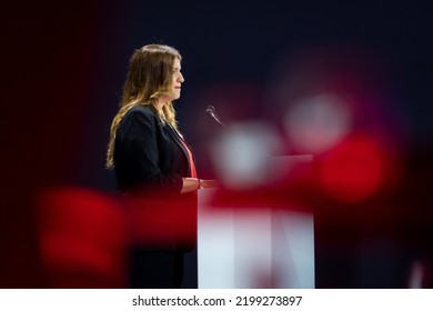 Marseille, France - 07 09 2022: Marlene Schiappa, Secretary Of State For The Social And Solidarity Economy And Associative Life, At The Mutualité Française Congress In September 2022 In Marseille.