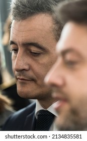 Marseille, France - 12 March 2022: Gerald Darmanin (left) And Benoit Payan (right) During Press Conference