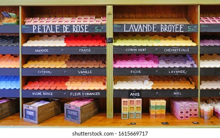 MARSEILLE, FRANCE -13 NOV 2019- View Of Colorful Scented Bars Of Marseille Soap In Marseille, France.