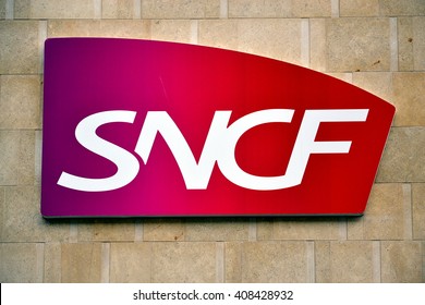 Marseille, France - April 20, 2016 :  SNCF Sign