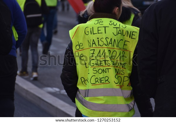 Marseille France December 29 2018 Demonstrators Stock Photo