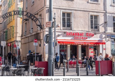 Marseille, France - January 28, 2022: Turkish Restaurant Istanbul City Serving Traditional Turkish Food In The City Of Marseille, France.