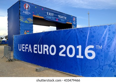 Marseille, France - June 07, 2016: View of the fan zone of the 2016 UEFA European Championship in France