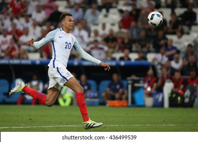 MARSEILLE- FRANCE, JUNE 2016 :Dane Allli in action  during football match  of Euro 2016  in France between England vs Russia at the Stade Velodrome   on June 11, 2016 in Marseille.
