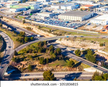 MARSEILLE, FRANCE, On March 2, 2018. Areas And A Road Outcome, Adjacent To The City, Are Visible From A Window Of The Plane Coming In The Land At The Airport