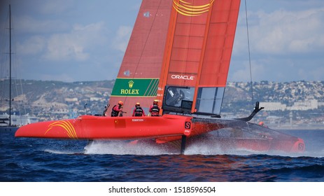 Marseille, France – September 20 21 & 22, 2019: Team China, during sailGP final World Series on september 20 21 & 22, 2019 in Marseille bay, France